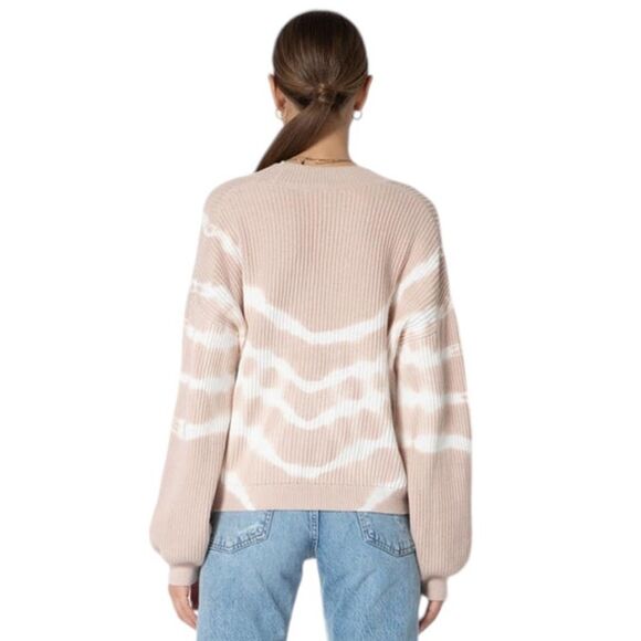 NWT Sandy Soft Rib Knit Tie Dye Stripe V Neck Long Sleeve Drop Shoulder Cardigan - Picture 5 of 6